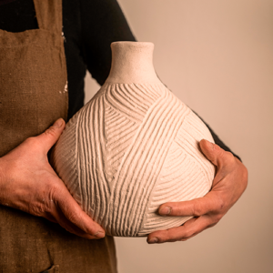 Vase Dame jeanne ceramique faïence cirée atelier Mozin