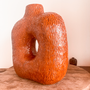 Vase Donut en faience email miel atelier mozin