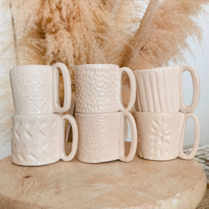 set de tasses blanches atelier mozin en ceramique